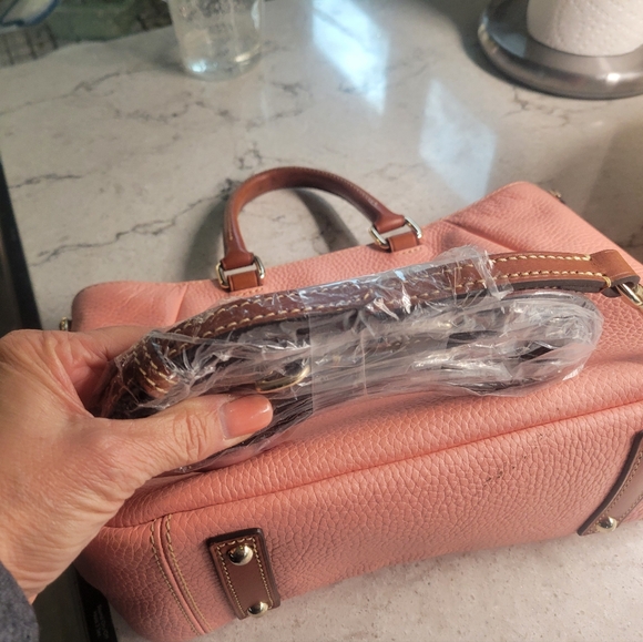 Dooney & Bourke leather peach pink tote shoulder bag - Picture 11 of 16